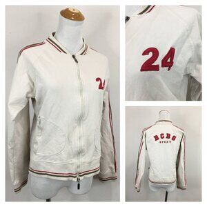 BCBGMAXAZRIA Sport Multi-Color 24 Striped Sleeve Zip Pockets Track Jacket